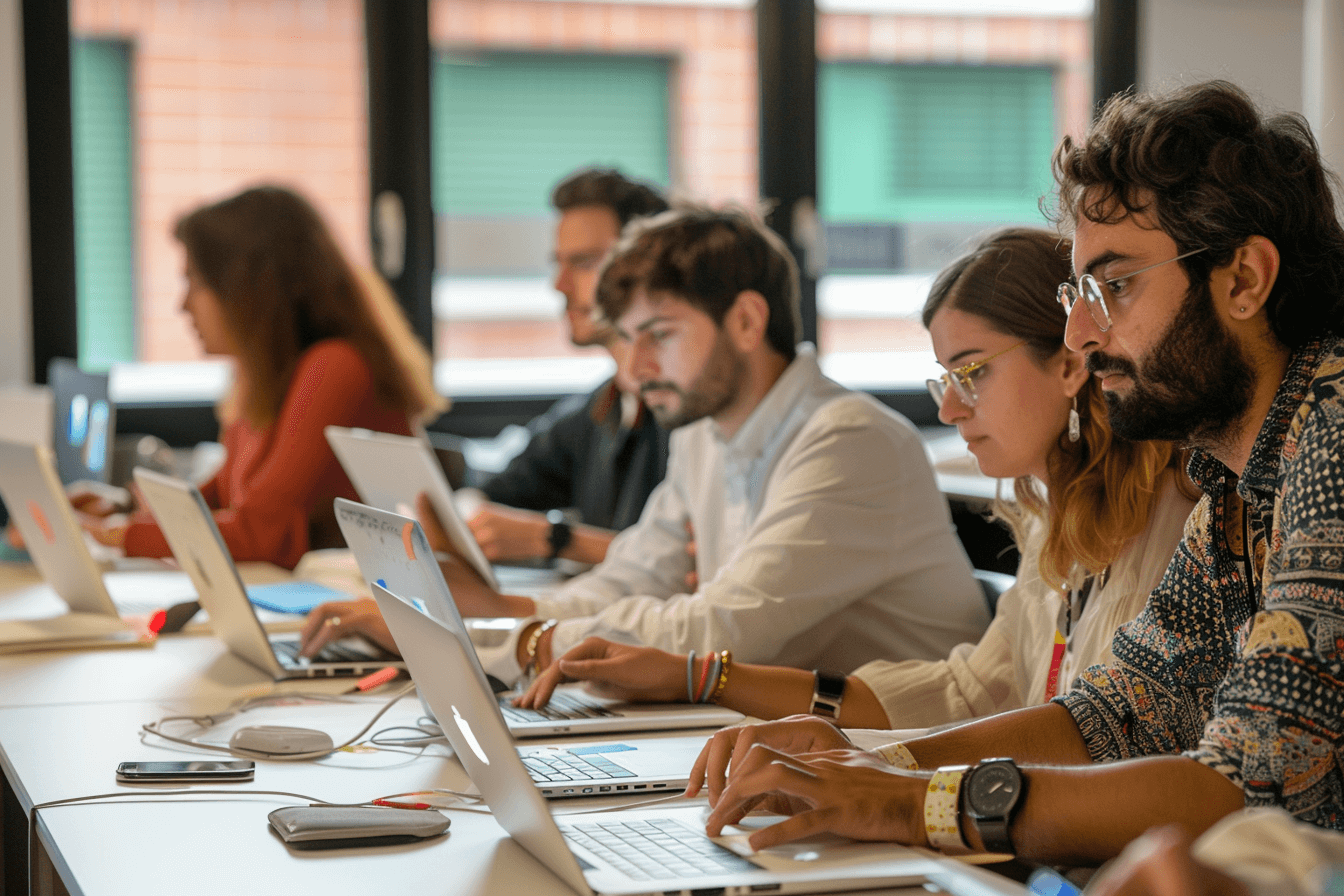 Elder man using a laptop